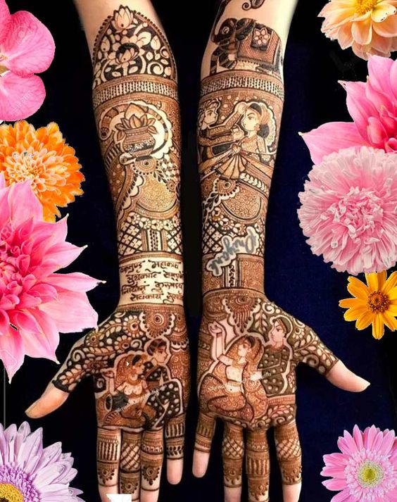 Bridal Mehndi Design Dulha Dulhan Wali