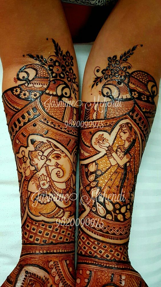 Dulha Dulhan Design Rajasthani Bridal Mehndi Designs