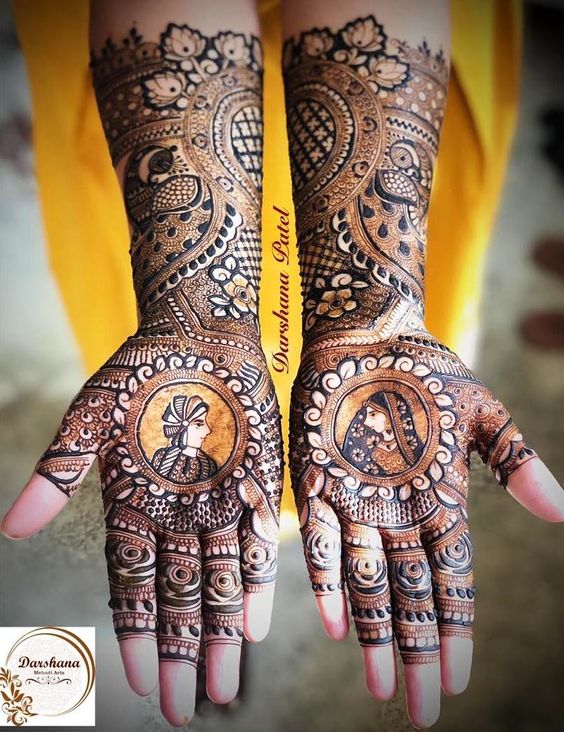 Dulha Dulhan Mehndi Design Full Hand