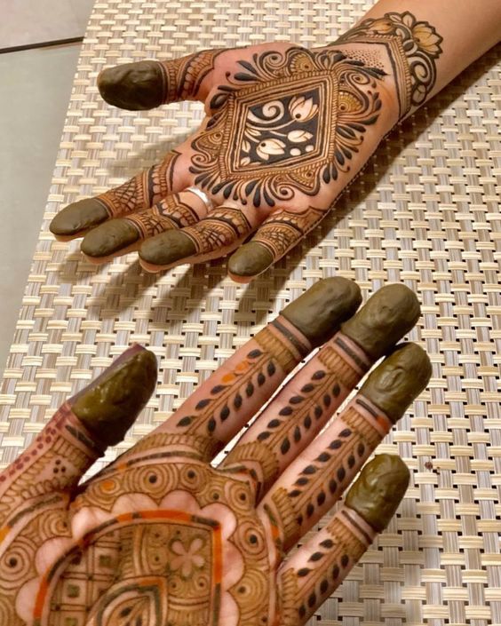 Dulha Dulhan Mehndi Design Photo