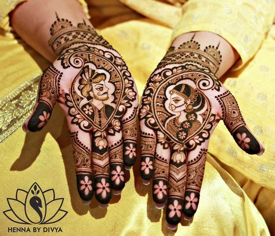 Dulha Dulhan Mehndi Designs Photos