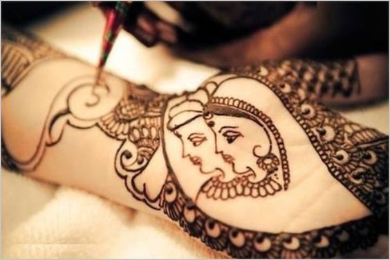 Easy Dulha Dulhan Images Mehndi Design