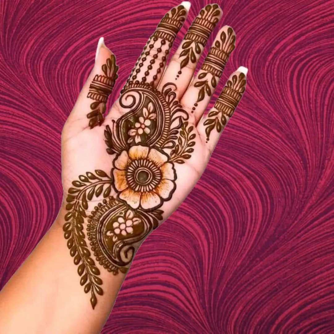Mehndi Design Front Hand Simple