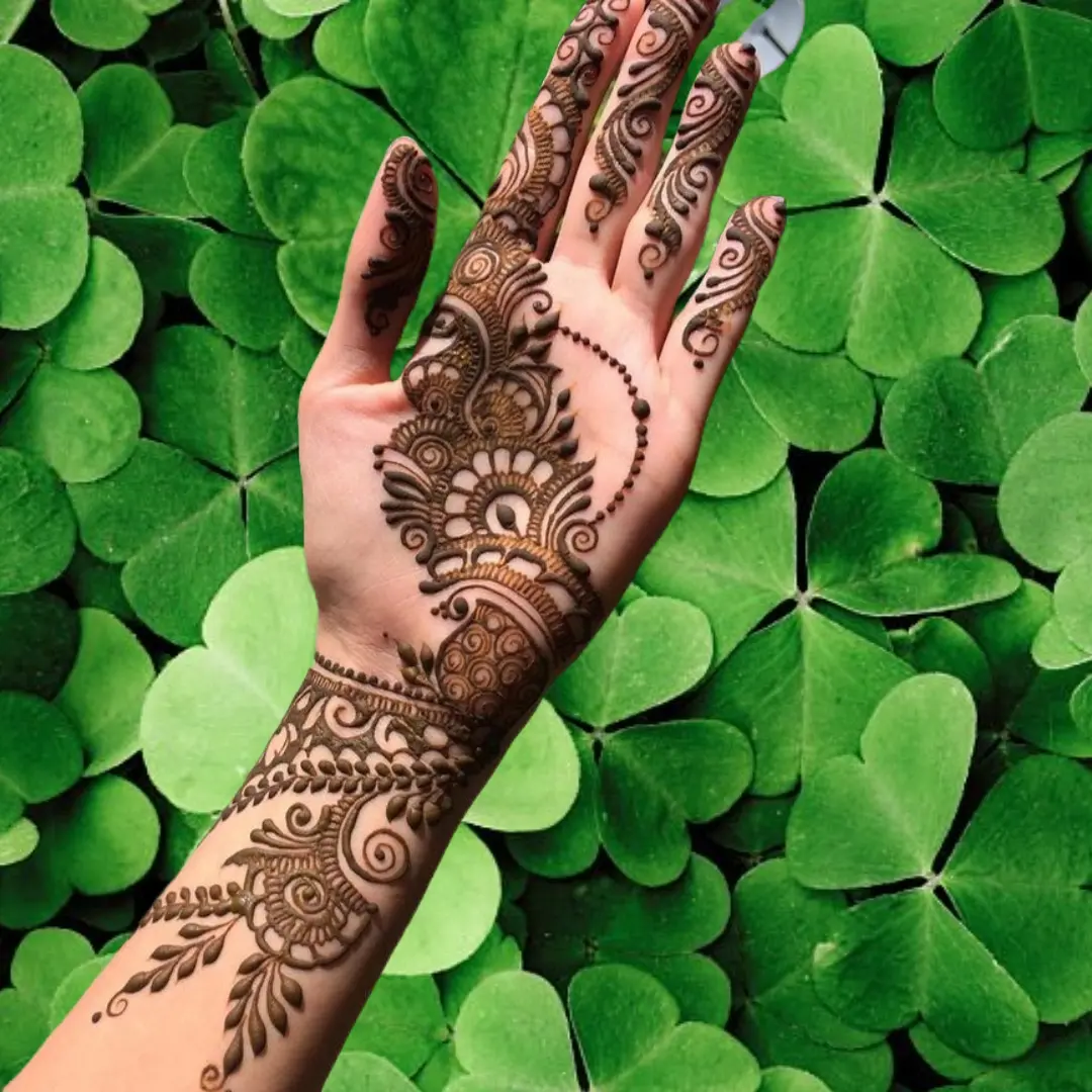 Front Hand Flower Mehndi Design