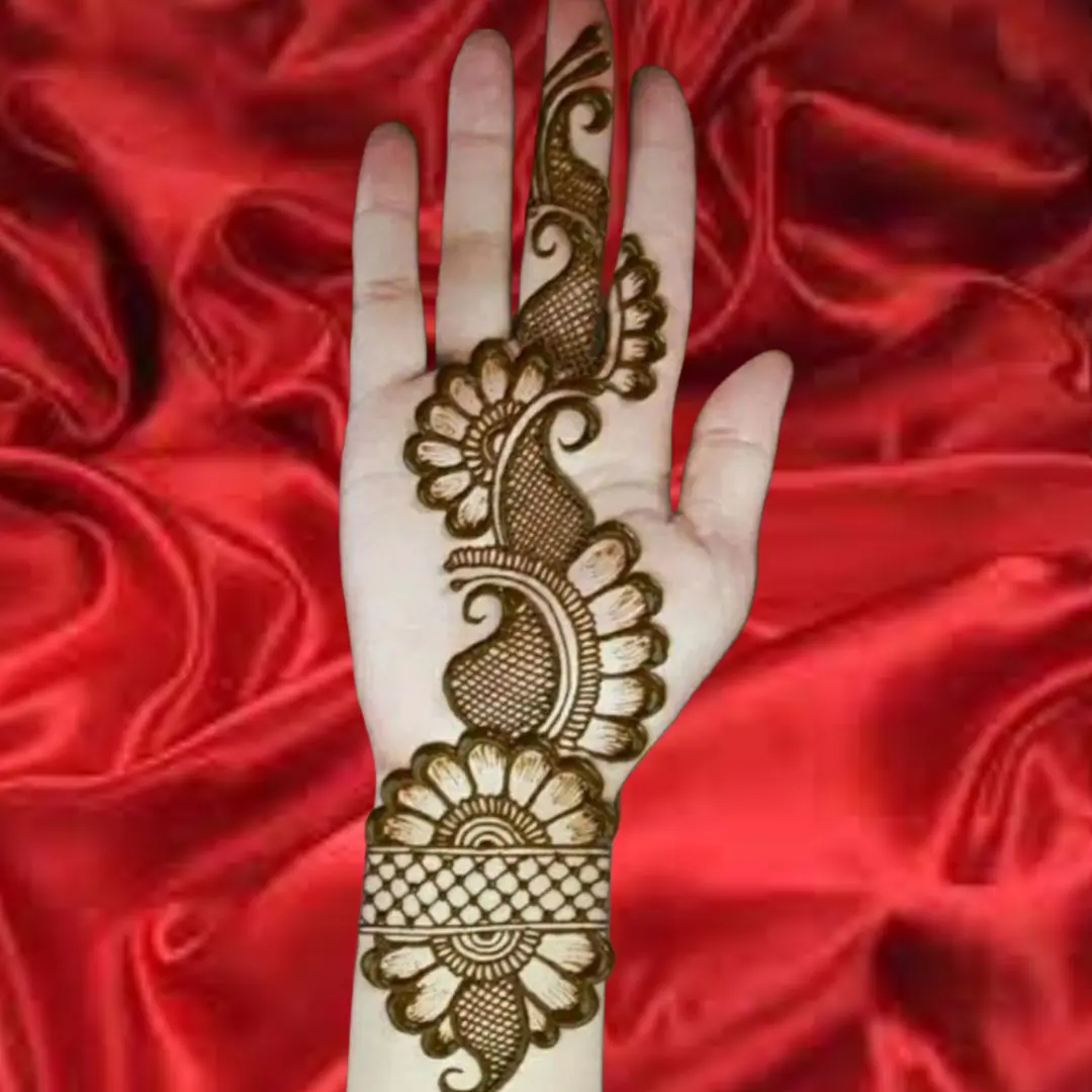 Front Hand Arabic Dulhan Mehndi Designs