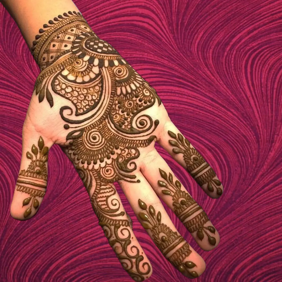 Easy Front Hand Simple Dulhan Mehndi Design