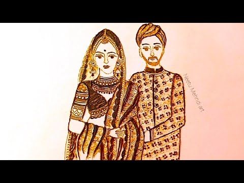 Mehndi Design Dulha Dulhan Pencil